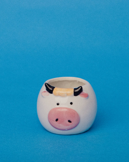 4st Djuriska krukor i mini-format – elefant, ko, björn och uggla